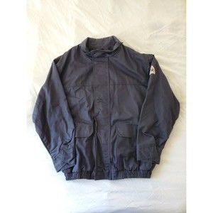 Bulwark FR Flame Resistant Full Zip Jacket Size XL Navy Lined Bomber Jacket Work